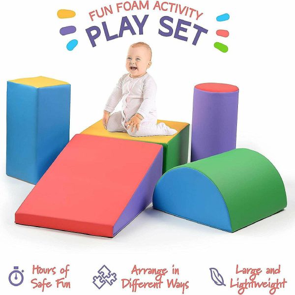 Baby Toys |   Climb & Crawl Activity Play Set – Climbing Foam Shape Toy for Toddlers 5 Piece Soft Zone Climbing Blocks, Safe Indoor Crawling Gym Equipment for Infant Baby Toys Baby Toys