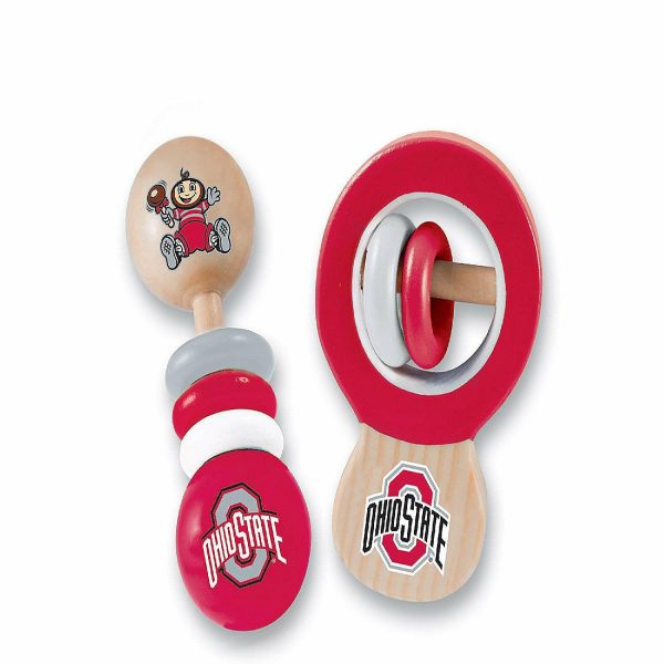 Baby Toys |   Ohio State Buckeyes – Baby Rattles 2-Pack Novelty Toys Baby Toys