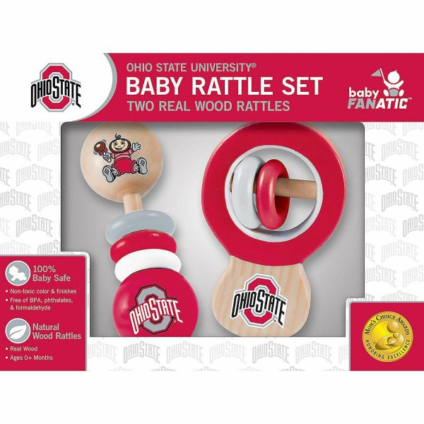 Baby Toys |   Ohio State Buckeyes – Baby Rattles 2-Pack Novelty Toys Baby Toys