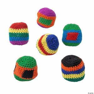 Balls |   2” Mini Classic Multicolor Polyester Knitted Kickballs – 12 Pc. Balls Balls