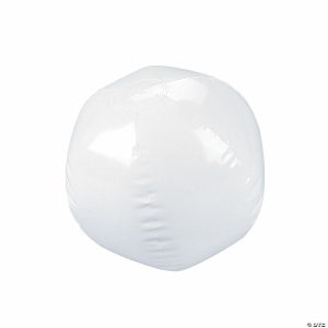 Balls |   9″ Inflatable DIY Medium White Vinyl Beach Ball Coloring Crafts – 12 Pc. Balls Balls