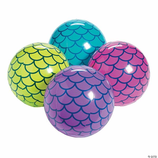 Balls |   Inflatable 11″ Mermaid Scales Medium Beach Balls – 12 Pc. Balls Balls