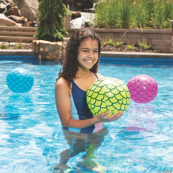 Balls |   Inflatable 11″ Mermaid Scales Medium Beach Balls – 12 Pc. Balls Balls