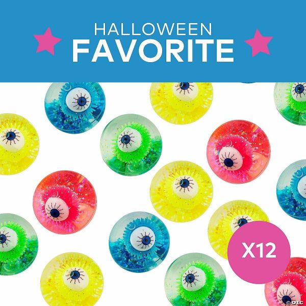 Balls |   Light-Up Eyeball Glittered Water Bouncy Balls – 12 Pc. Balls Balls