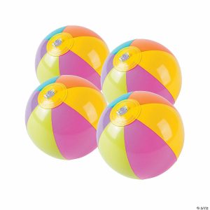 Balls |   Mini Inflatable 5″ Bright Beach Balls – 12 Pc. Balls Balls