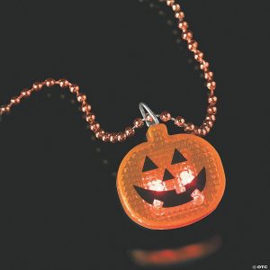 Bead Necklaces |   24″ x 1 1 2″ Halloween Bead Necklaces with Light-Up Pumpkin – 12 Pc. Glow in the Dark Products Bead Necklaces