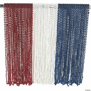 Bead Necklaces |   30″ Bulk 144 Pc. Patriotic Red, White & Blue Bead Necklace Assortment Bead Necklaces Bead Necklaces