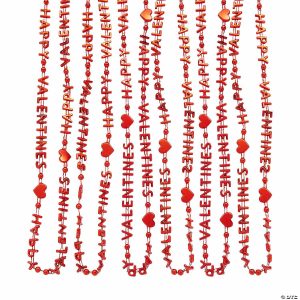 Bead Necklaces |   Bulk 48 Pc. Happy Valentine&’s Day Bead Necklaces Bead Necklaces Bead Necklaces