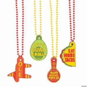 Bead Necklaces |   Fiesta Bead Necklaces with Sayings – 24 Pc. Bead Necklaces Bead Necklaces