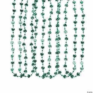 Bead Necklaces |   Mini Shamrock Bead Necklaces – 12 Pc. Bead Necklaces Bead Necklaces