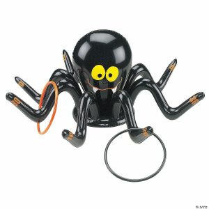 Bean Bag & Ring Toss |   6 1/2″ Inflatable Black and Orange Smiling Spider Ring Toss Game Bean Bag & Ring Toss Bean Bag & Ring Toss