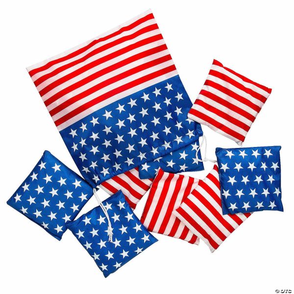 Bean Bag & Ring Toss |   Patriotic Cornhole Stars & Stripes Bean Bags with Bag – 9 Pc. Bean Bag & Ring Toss Bean Bag & Ring Toss