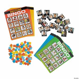 Bingo Games |   6 3/4″ x 8 1 2″ Emotions Pictures Cardboard Bingo Game for 32 Bingo Games Bingo Games