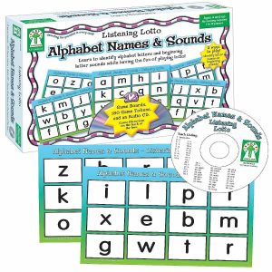 Bingo Games |   Listening Lotto: Alphabet Names and Sounds Matching Board Game, Pre-Reading, Auditory Alphabet Learning Educational Game With Audio CD, 1-12 Players, Ages 4+ Bingo Games Bingo Games