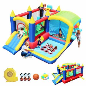 Bounce Houses |   7 in 1 Inflatable Bounce House, Bouncy House with Ball Pit for Kids Indoor Outdoor Party Fami Bounce Houses Bounce Houses