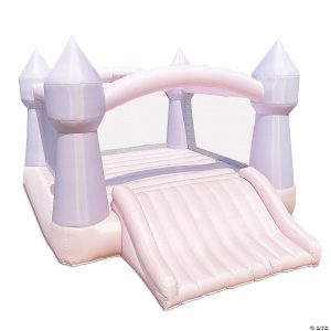 Bounce Houses |   Bounceland Party Castle DayDreamer Cotton Candy Bounce House, 16.4 ft L x 13.1 ft W x 9.3 ft H, Basketball Hoop, UL Blower included, Trendy Pastel Color, Fun Slide & Bounce Area, Castle Theme for Kids Bounce Houses Bounce Houses