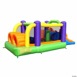 Bounce Houses |   Bounceland Pro Racer Obstacle Bounce House with Dual Slides, Bounce, Climb, Slide All in One, UL 1 HP Blower Included, 19 ft x 9 ft x 7 ft H, Great for Big Party, Fun Racing Game in Teams Bounce Houses Bounce Houses