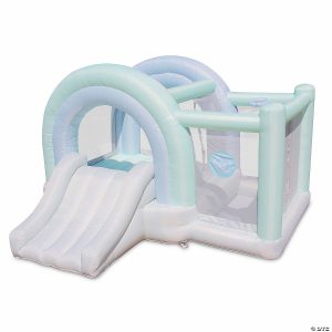 Bounce Houses |   Bounceland Ultimate Daydreamer Mist Bounce House with Ball Pit, 10.8 ft L x 10.5 ft W x 6.6 ft H, UL Blower Included, Trendy Pastel Bounce House with Ball Pit and Slide, Fun for Kids Bounce Houses Bounce Houses