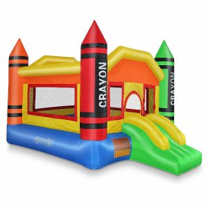 Bounce Houses |   Cloud 9 Mini Crayon Bounce House Slide Jump Bouncer Inflatable with Blower Bounce Houses Bounce Houses