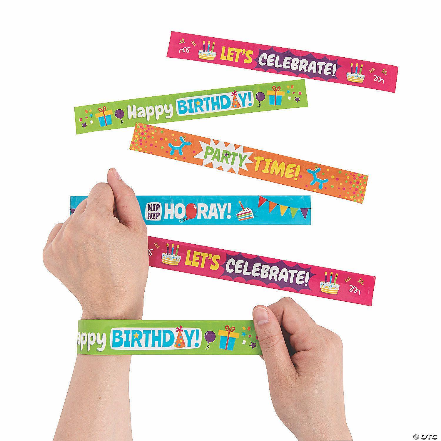 Bracelets |   Happy Birthday Slap Bracelets – 12 Pc. Bracelets Bracelets