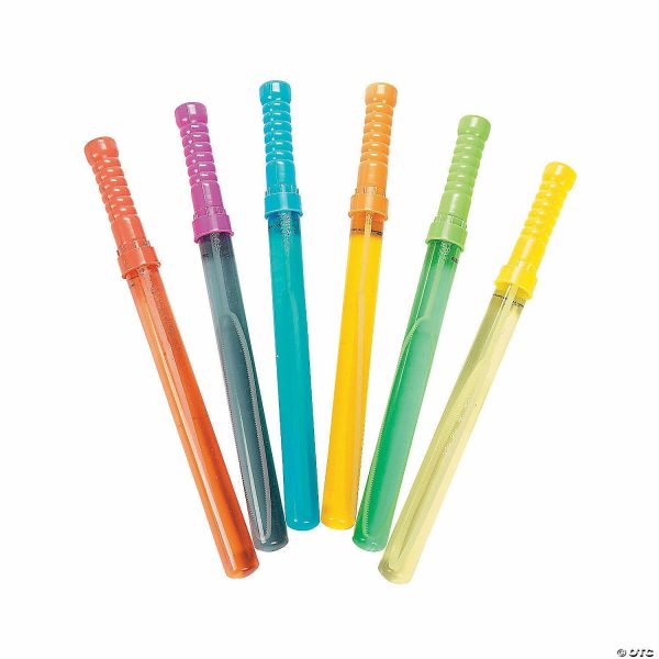 Bubbles |   14″ Bright Colors Big Plastic Bubble Wands – 12 Pc. Bubbles Bubbles