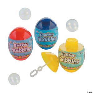 Bubbles |   3 1/2″ Plastic Easter Egg Bubbles – 12 Pc. Bubbles Bubbles