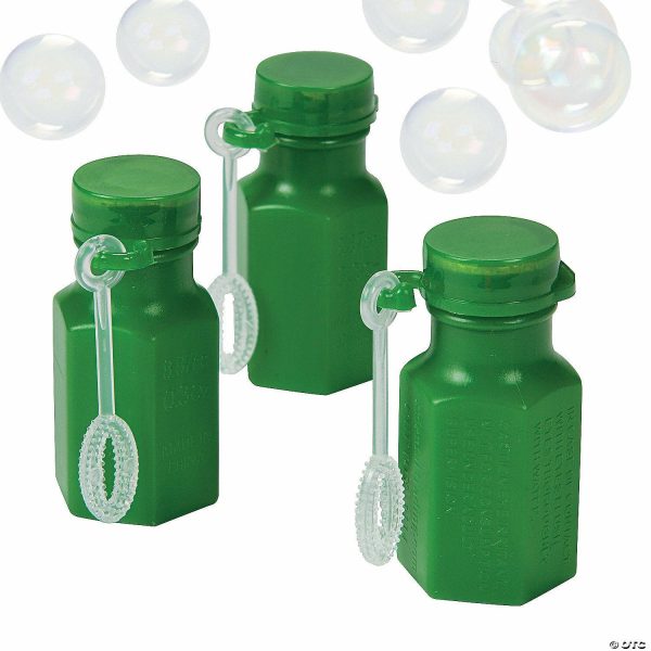 Bubbles |   Bulk 48 Pc. Mini Hexagon Green Bubble Bottles Green Bubbles Bubbles