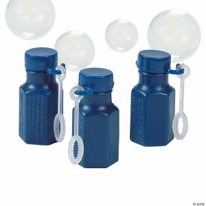 Bubbles |   Bulk 48 Pc. Mini Hexagon Navy Blue Bubble Bottles Navy Outdoor Toys Bubbles