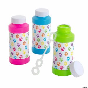 Bubbles |   Paw Print Bubble Bottles – 12 Pc. Bubbles Bubbles