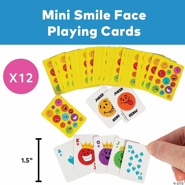 Card Games & Playing Cards |   1 1/2″ Mini Colorful Smile Face Paper Playing Card Decks – 12 Pc. Card Games & Playing Cards Card Games & Playing Cards