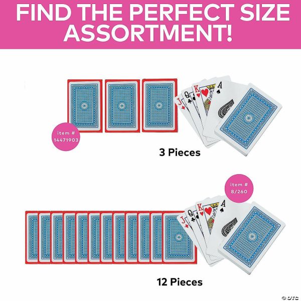 Card Games & Playing Cards |   3 1/4″ Classic 54-Card Decks of Cardstock Playing Cards – 12 Pc. Card Games & Playing Cards Card Games & Playing Cards