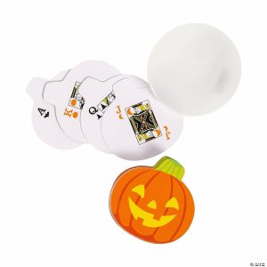 Card Games & Playing Cards |   Jack-O&’-Lantern Shaped Playing Cards – 12 Pc. Card Games & Playing Cards Card Games & Playing Cards