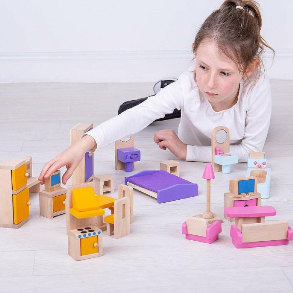 Dolls & Dollhouses |   Bigjigs Toys, Heritage Furniture Set for Dollhouse Dolls & Dollhouses Dolls & Dollhouses