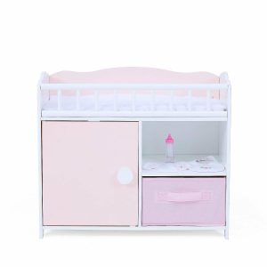 Dolls & Dollhouses |   Olivia’s Little World – Aurora Princess Pink Plaid Baby Doll Bed with Accessories – Pink Dolls & Dollhouses Dolls & Dollhouses