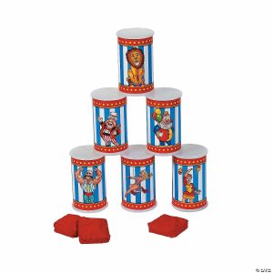 Dominoes & Tile Games |   Classic Carnival Icons & Characters Stacked Can Bean Bag Toss Game Bean Bag & Ring Toss Bean Bag & Ring Toss