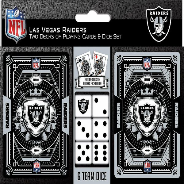 Dominoes & Tile Games |   Las Vegas Raiders NFL 2-Pack Playing cards & Dice set Card Games & Playing Cards Card Games & Playing Cards