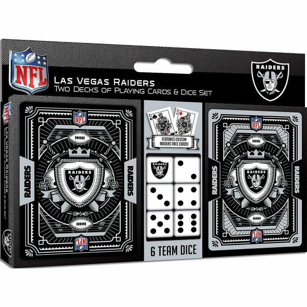 Dominoes & Tile Games |   Las Vegas Raiders NFL 2-Pack Playing cards & Dice set Card Games & Playing Cards Card Games & Playing Cards