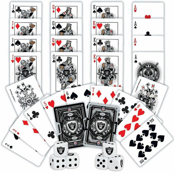 Dominoes & Tile Games |   Las Vegas Raiders NFL 2-Pack Playing cards & Dice set Card Games & Playing Cards Card Games & Playing Cards