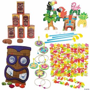 Dominoes & Tile Games |   Luau At-Home Game Night Outdoor Games & Leis Assortment – 16 Pc. Dominoes & Tile Games Dominoes & Tile Games