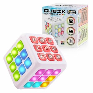 Electronic Toys |   Power Your Fun Cubik LED Flashing Cube Memory Game- White Electronic Toys Electronic Toys