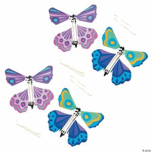 Flying Toys |   4 1/4″ Mini Multicolored Paper Flying Butterfly Toys – 4 Pc. Flying Toys Flying Toys