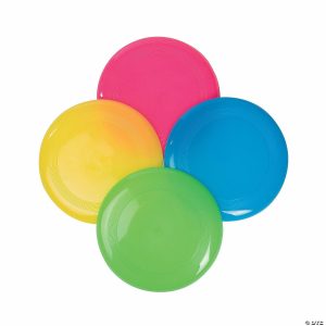 Flying Toys |   9″ Classic Bright Yellow, Pink, Blue & Green Vinyl Flying Discs – 12 Pc. Flying Toys Flying Toys