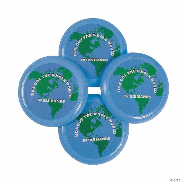 Flying Toys |   Bulk 72 Pc. Mini He&’s Got the Whole World Flying Discs Flying Toys Flying Toys