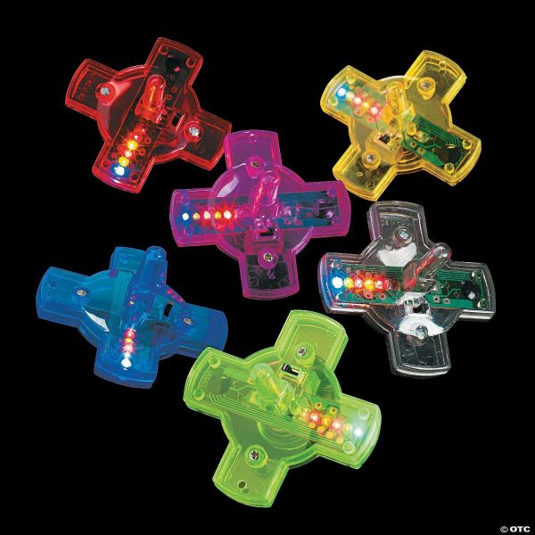 Glow in the Dark Products |   2 1/4″ Light-Up Bright Solid Color Plastic Spin Tops – 12 Pc. Glow in the Dark Products Glow in the Dark Products