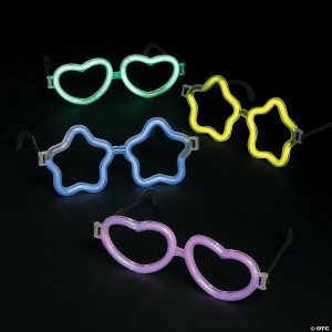 Glow in the Dark Products |   Heart & Star Glow Stick Glasses – 12 Pc. Glow in the Dark Products Glow in the Dark Products