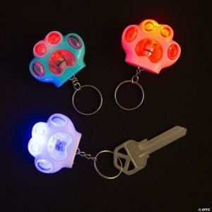 Glow in the Dark Products |   Light-Up Paw Keychains – 12 Pc. Glow in the Dark Products Glow in the Dark Products