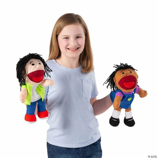 Hand & Finger Puppets |   14″ Happy Kids Stuffed Hand Puppets with Movable Mouths -8 Pc. Hand & Finger Puppets Hand & Finger Puppets