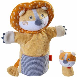 Hand & Finger Puppets |   HABA Lion with Baby Cub – Hand Puppet and Finger Puppet 2 Pc Set Hand & Finger Puppets Hand & Finger Puppets