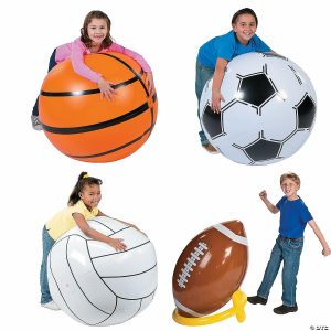 Inflatables |   Inflatable Jumbo Sports Ball Assortment Kit – 4 Pc. Balls Balls