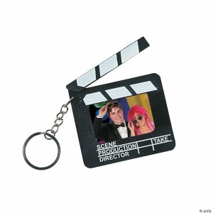 Key Chains |   1 3/4″ x 1″ Director’s Clapboard Picture Frame Keychains – 12 Pc. Glow in the Dark Products Key Chains